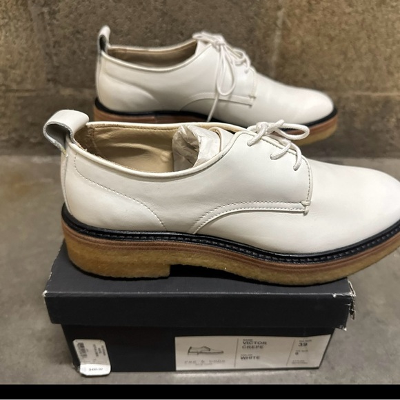 rag & bone White Leather Oxfords Victor crepe white - Picture 1 of 3